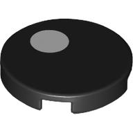 Tile Round 2 x 2 with White Circle/Dot print