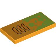 Деталь LEGO Tile 2 x 4 with 3 Louvers, Slime print, Ярко-светло-оранжевый
