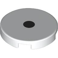 Tile Round 2 x 2 with Center Black Dot/Pupil/Eye print