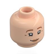 Деталь LEGO Minifig Head Molly Weasley, Dark Orange Eyebrows, Crow's Feet, Freckles, Smile/Angry, Светлый телесный