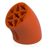 Деталь LEGO Brick Round 3 x 3 D. Tube with 45° Elbow and Axle Holes (Crossholes) at Each End, Красно-оранжевый