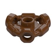 Деталь LEGO Plate Special 1 x 1 with Hole Through Stud, 3 Bars and 3 Bar Holes, Красно-коричневый