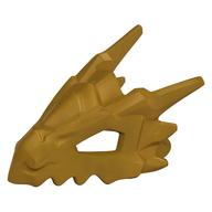 Деталь LEGO Creature Body Part, Dragon Head Upper Jaw, Hollow Eyes, Spikes, Жемчужно-золотой