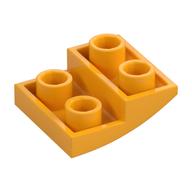 Деталь LEGO Скос изогнутый перевёрнутый 2 x 1, Ярко-светло-оранжевый