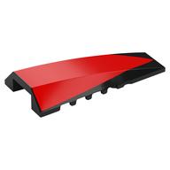 Деталь LEGO Wedge Curved 4 x 8 No Top Studs with Red Surface print, Черный