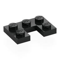 Деталь LEGO Пластина 2 x 3, с вырезом 1 x 1, Черный