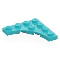Деталь LEGO Plate Special 4 x 4 with Curved Cutout, Средне-лазурный