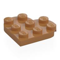 Деталь LEGO Plates Angled 3 x 3 with Heart Shape, Средне-темный телесный