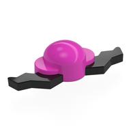 Деталь LEGO Large Figure Nose with Wiggly Moustache Black pattern, Темно-розовый