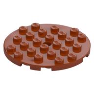 Деталь LEGO Пластина круглая 6 x 6, с отверстием, Темно-оранжевый
