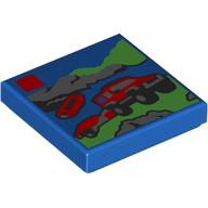 Деталь LEGO Tile 2 x 2 with LEGO Set Box print, Голубой