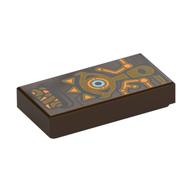 Деталь LEGO Tile 1 x 2 with Shiekah Slate print, Темно-коричневый