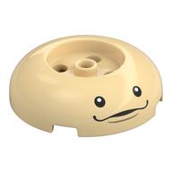 Brick Round 4 x 4 Dome Top with Round 2 x 2 Recessed, 4 Studs with Face print