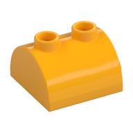Деталь LEGO Кирпичик изогнутый верхний 2 x 2, с двумя верхними штырьками, Ярко-светло-оранжевый