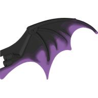 Деталь LEGO Creature Body Part, Dragon Wing 19 x 11 with Marbled Trans-Purple Pattern, Черный