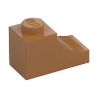 Деталь LEGO Brick Curved 2 x 1 with Inverted Cutout, Средне-темный телесный