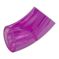 Деталь LEGO Brick Round 2 x 2 D. Tube with 45° Elbow and Axle Holes (Crossholes) at Each End [LONG], Прозрачный темно-розовый