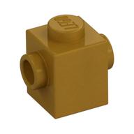 Деталь LEGO Кирпичик специальный 1 x 1, со штырьками на 2 сторонах, Жемчужно-золотой