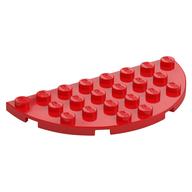 Деталь LEGO Пластина круглая угловая двойная 4 x 8, Красный