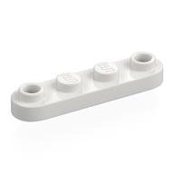 Деталь LEGO Пластина специальная скруглённая 1 x 4, с 2 открытыми штырьками, Белый