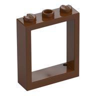 Деталь LEGO Оконная рама 1 x 3 x 3, Красно-коричневый