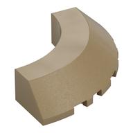 Деталь LEGO Brick Round Corner 5 x 5 x 1 with Bottom Cut Outs [No Studs Flat Top][1/4 Arch], Темно-песочный