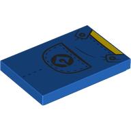 Деталь LEGO Tile 2 x 3 with Blue Overall print, Голубой