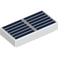 Деталь LEGO Tile 1 x 2 with Dark Blue Lines / Solar Panels print, Белый