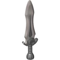 Деталь LEGO Weapon Sword with Light Bluish Gray Blade Pattern, Матовый серебристый