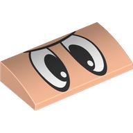 Slope Brick Curved 2 x 4 x 2/3 No Studs with Black/White Eyes print