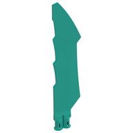 Деталь LEGO Weapon Sword with Jagged Edges, Double Axle Hole, Темно-бирюзовый