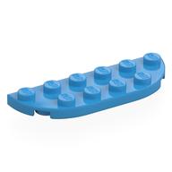 Деталь LEGO Пластина круглая угловая двойная 2 x 6, Темно-лазурный