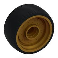 Деталь LEGO Wheel Rim 24 x 12 with Black Tyre, Жемчужно-золотой