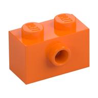 Деталь LEGO Brick Special 1 x 2 with 1 Center Stud on 1 Side, Оранжевый