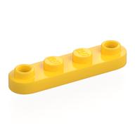 Деталь LEGO Пластина специальная скруглённая 1 x 4, с 2 открытыми штырьками, Желтый