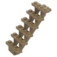 Деталь LEGO Ступени прямые открытые 7 x 4 x 6, Темно-песочный