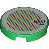 Tile Round 2 x 2 with Lakitu and Barcode Print (Sticker)