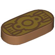 Tile Round 1 x 2 with Gold Belt Buckle print