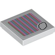 Деталь LEGO Tile 2 x 2 with Cloud and Barcode Print (Sticker), Белый