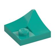 Деталь LEGO Plate Special 2 x 2 with Double Inverted Curve, 1 Stud, Темно-бирюзовый