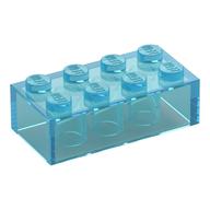 Деталь LEGO Brick 2 x 4 without Cross Supports, Modern, Прозрачный светло-голубой