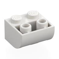 Деталь LEGO Скос изогнутый перевёрнутый 2 x 2, Белый