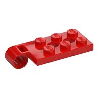 Деталь LEGO Шарнирная пластина 2 x 4, с отверстием под штифт, два отверстия, верхняя, Красный