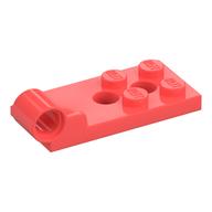 Деталь LEGO Шарнирная пластина 2 x 4, с отверстием под штифт, два отверстия, нижняя, Коралловый
