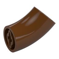 Деталь LEGO Brick Round 2 x 2 D. Tube with 45° Elbow and Axle Holes (Crossholes) at Each End [LONG], Красно-коричневый