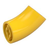 Деталь LEGO Brick Round 2 x 2 D. Tube with 45° Elbow and Axle Holes (Crossholes) at Each End [LONG], Желтый