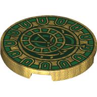 Tile Round 3 x 3 with Bright Green Clock print