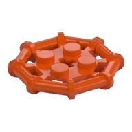 Деталь LEGO Plate Special 2 x 2 with Bar Frame Octagonal, Reinforced, Completely Round Studs, Красно-оранжевый