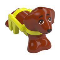 Деталь LEGO Animal, Dog, Dachshund with Vibrant Yellow Harness Pattern, Black Eyes print (Pickle), Темно-оранжевый