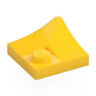 Деталь LEGO Plate Special 2 x 2 with Double Inverted Curve, 1 Stud, Желтый